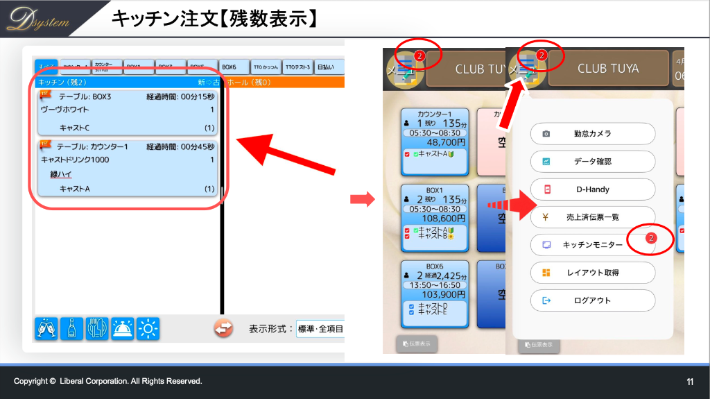 キッチン注文【残数表示】